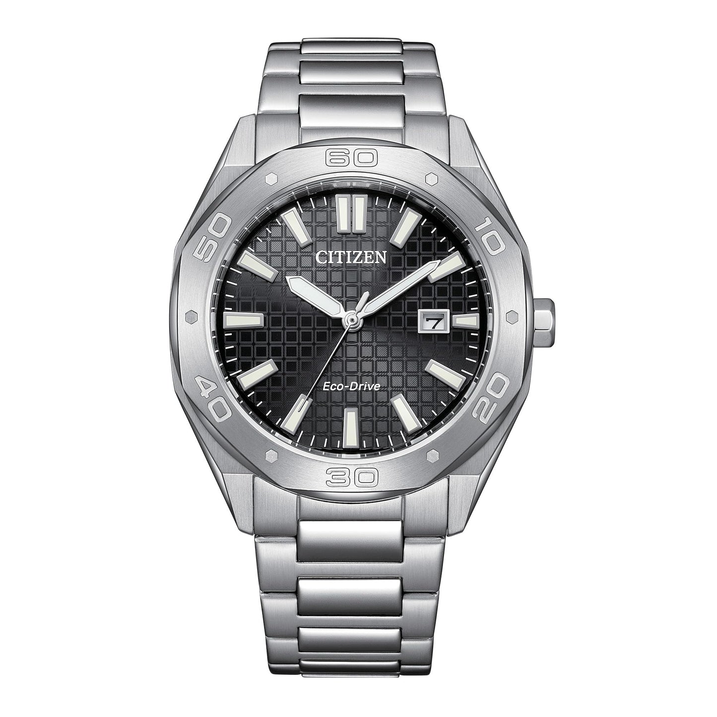 HOTCitizen Men's Eco-Drive Sport Casual Odyn Watch, Stainless Steel Watch, 3 Hand, Date