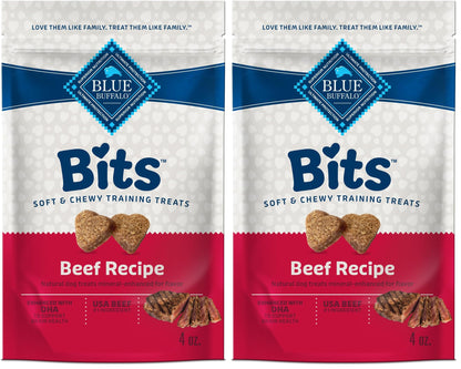 HOTBlue Buffalo Bits Beef Soft & Chewy Dog Treats, Bite-Sized for Training, Made with Real Beef & Enhanced with DHA, Heart-Shaped Dog Treats, Made in the USA with Natural Ingredients, 19 oz.