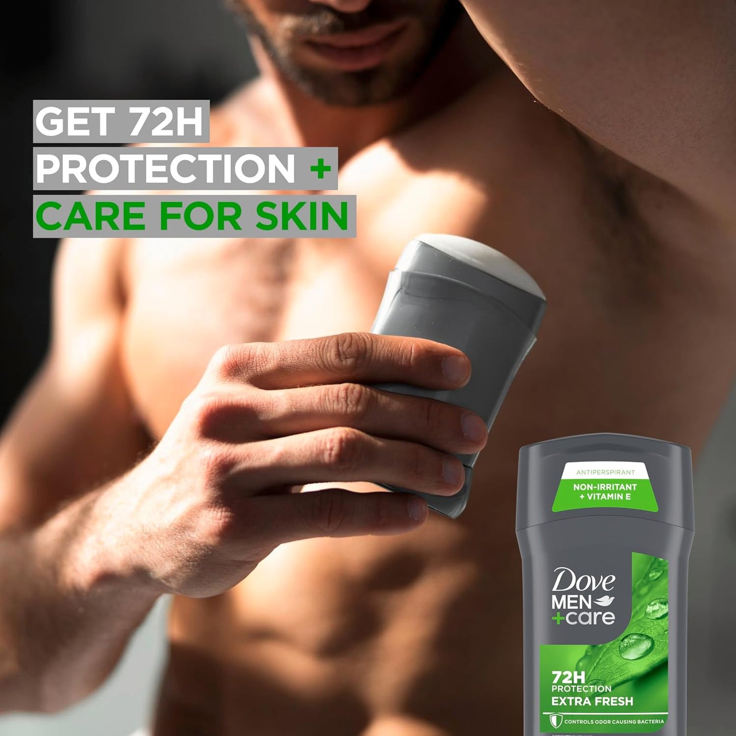 HOTDove Men+Care Extra Fresh Men's Antiperspirant Deodorant Stick Extra Fresh Twin pack With 72-hour sweat & odor protection with 1/4 Moisturizing Cream & Long-lasting Citrus Scent 2.7 oz