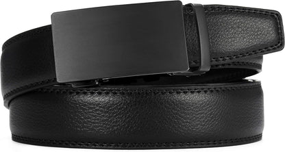 HOTCHAOREN Mens Belt - Mens Ratchet Belt Leather 1 3/8" for Dress Pant - Micro Adjustable Belt Fit Everywhere