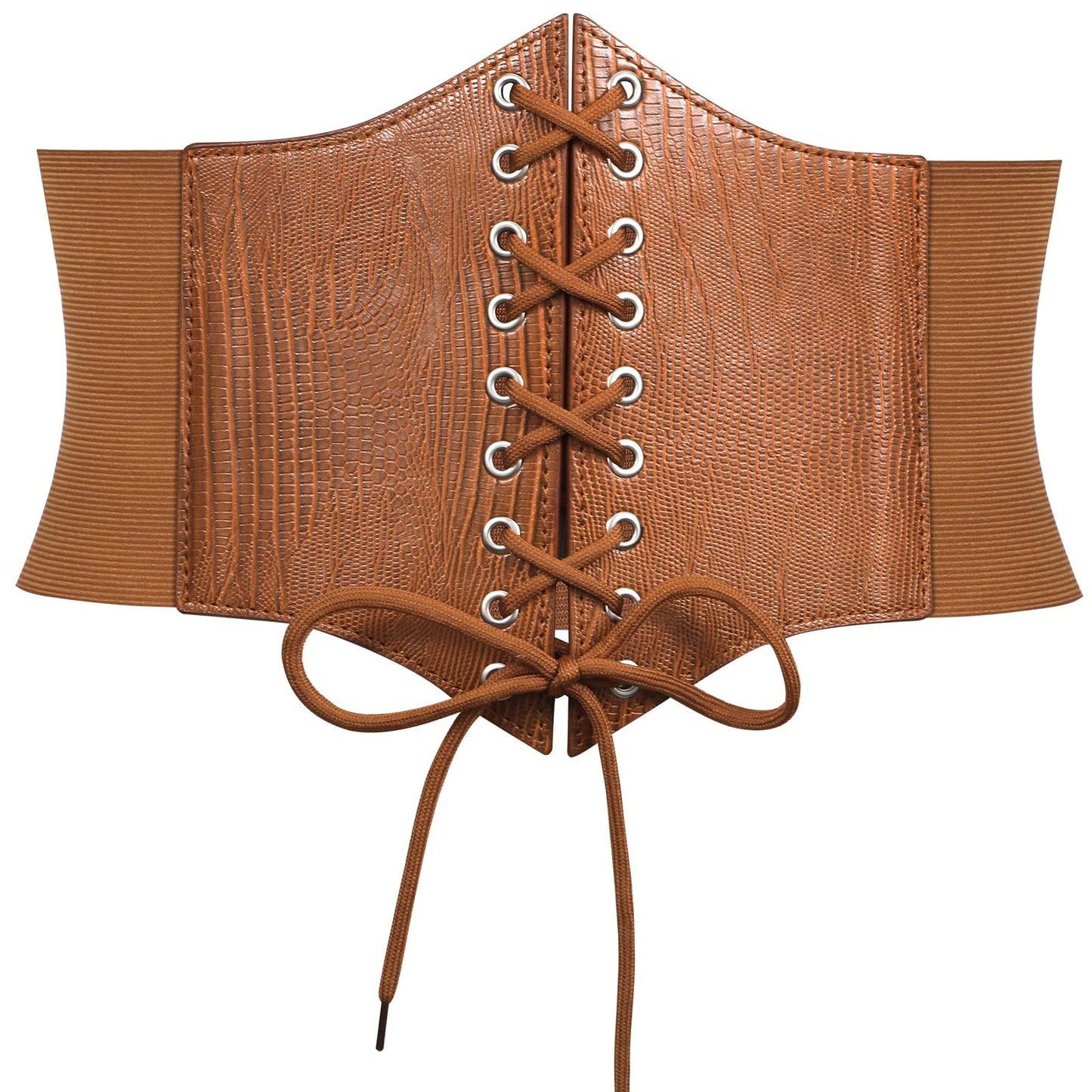 HOTJASGOOD Women’s Elastic Costume Waist Belt Lace-up Tied Waspie Corset Belts for Women
