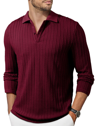 HOTJMIERR Mens Casual Polo Shirt Summer Short Sleeve Vacation Button Beach Knit Stretchy Golf Shirts
