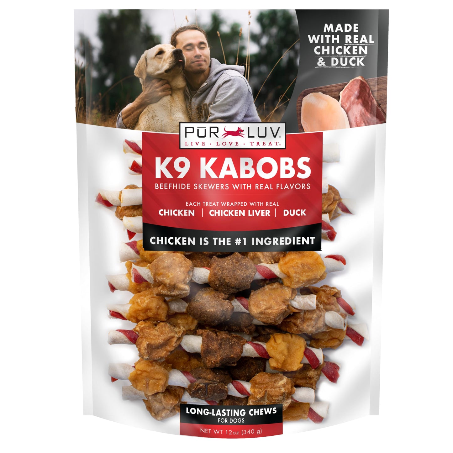 HOTPur Luv Chicken Jerky Dog Treats, Made with 100% Real Chicken Breast, 32 Ounces, Healthy, Easily Digestible, Long-Lasting, High Protein, Satisfies Dog's Urge to Chew