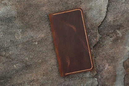 HOTDistressed vintage brown leather wallet case for iPhone 17 16 15 14 13 Pro Max/real leather Wallet Case Compatible with iPhone 17 16 15 14 Plus -IP005W