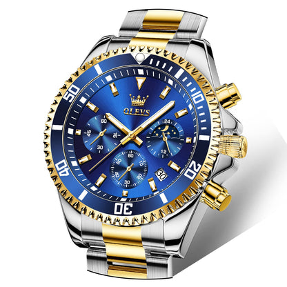 HOTOLEVS Mens Stainless Steel Watch Fashion Luxury Big Face Analog Waterproof