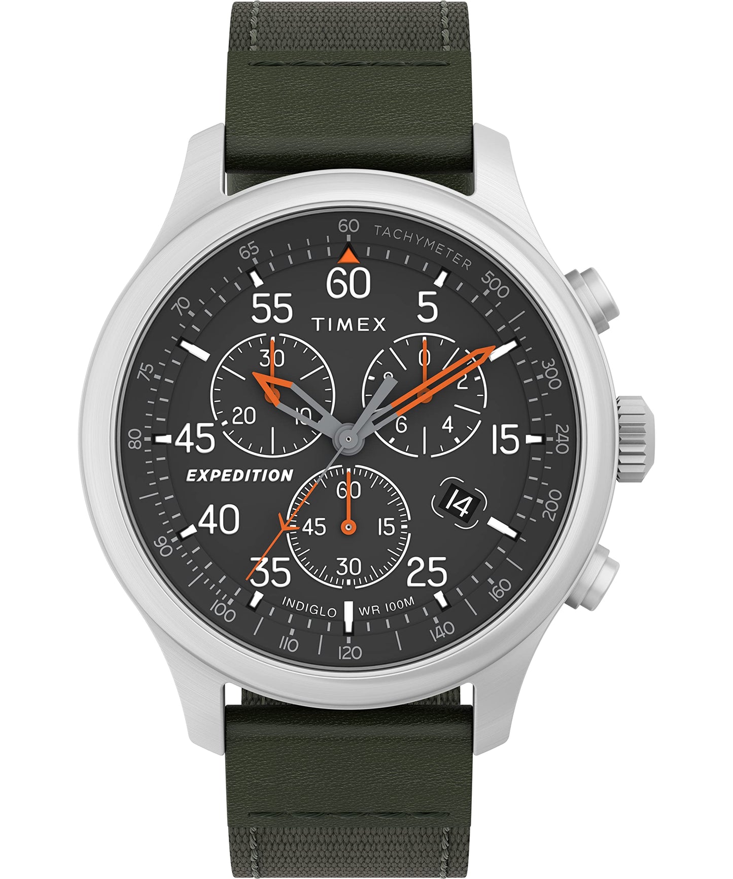 HOTTimex Expedition Field Chronograph 43mm Men’s Analog Watch | INDIGLO Backlight | Durable Comfortable Adjustable Strap | Rugged Outdoor Watch | 100M Water Resistance