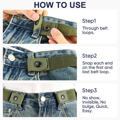 HOTTOURZOO Belts for Women/Men Buckle Free Elastic Belt Invisible No Buckle Stretch Waist Belt For Jean Pants,Dresses,No Bulge