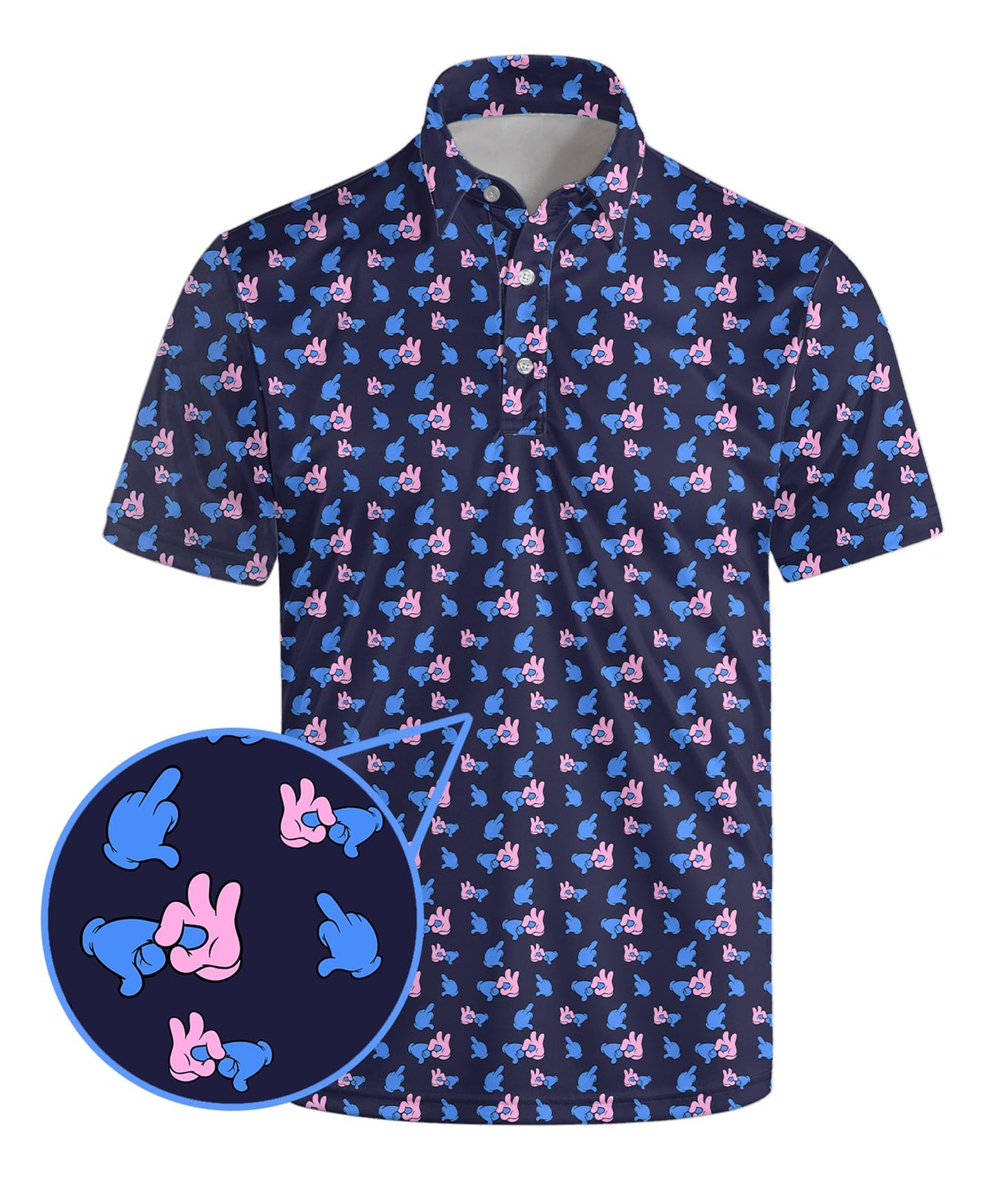 HOTGolf Polo Shirts for Men Funny Print Quick Dry Short Sleeve Performance Golf Shirts Moisture Wicking Polo Shirts