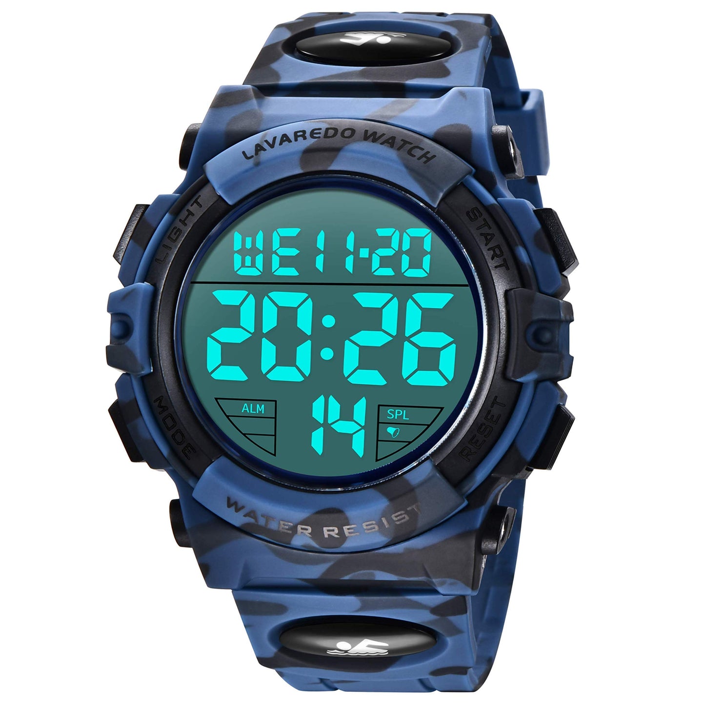 HOTL LAVAREDO Mens Digital Watch Sports Military Watches Waterproof Outdoor Chronograph Wrist Watches for Men with LED Back Ligh/Alarm/Date