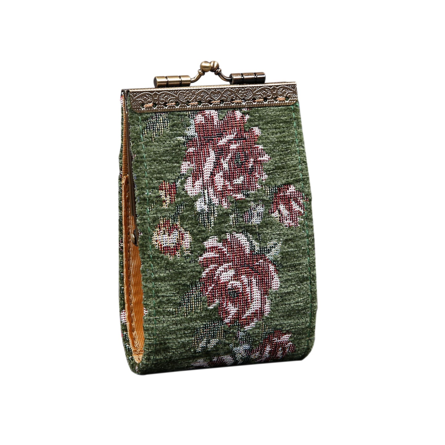 HOTAngelina's Palace Carpet Wallet Vintage Kiss Lock ID Pouch,Clasp Card Holder