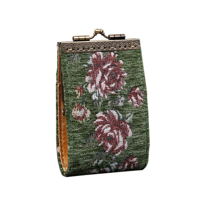 HOTAngelina's Palace Carpet Wallet Vintage Kiss Lock ID Pouch,Clasp Card Holder