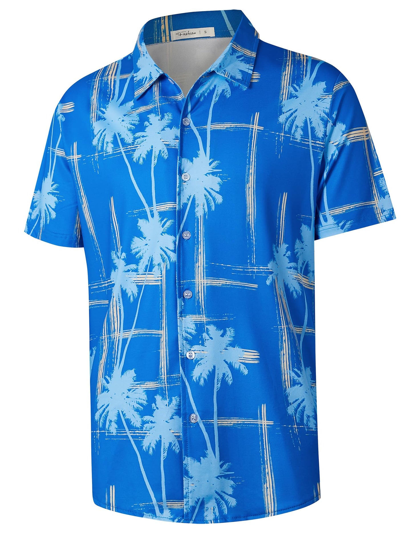 HOTELETOP Men's Hawaiian Shirt Summer Stretch Short Sleeve Tropical Beach Button Down Casual Shirt