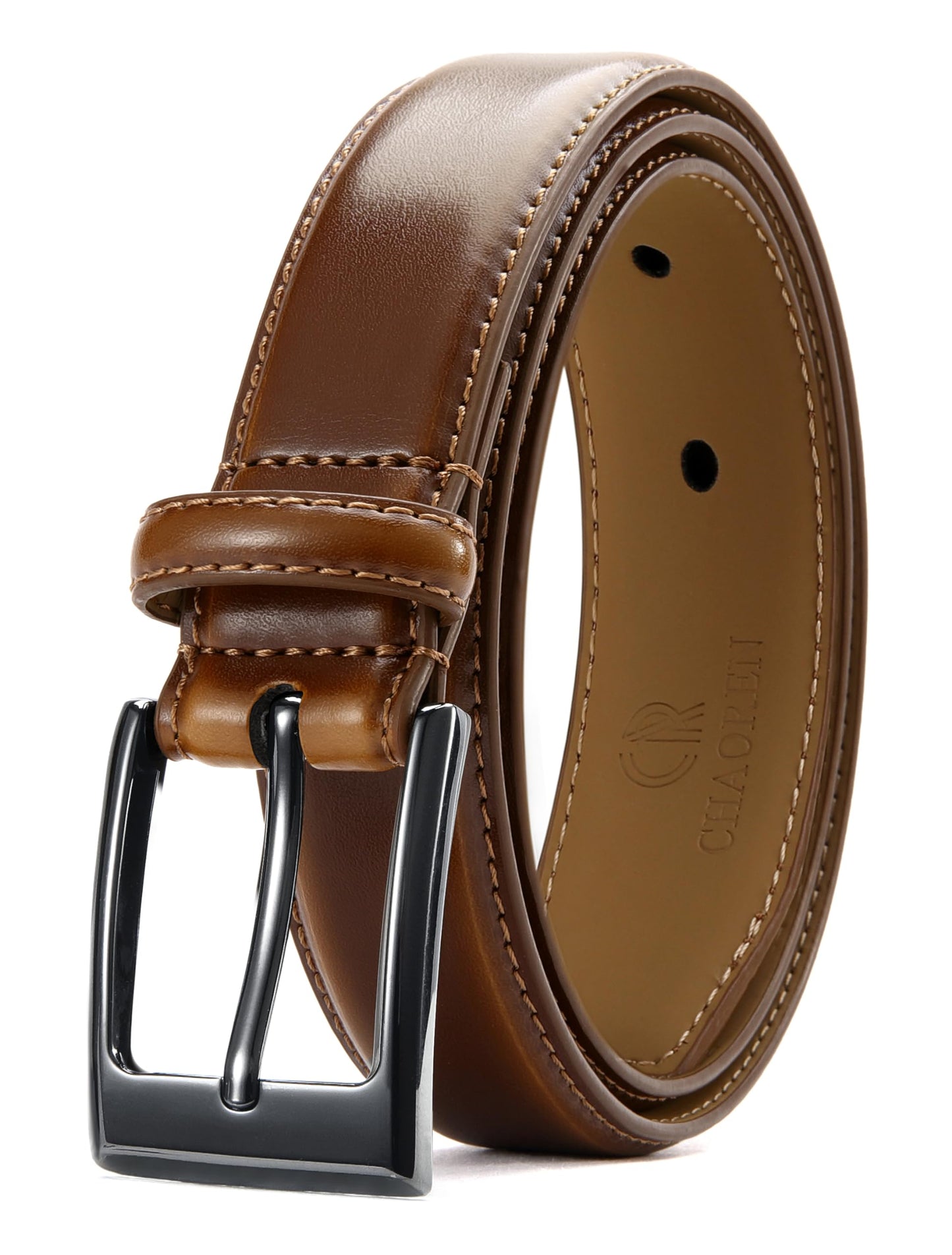 HOTCHAOREN Mens Belts Leather Gift for Men - Ideal Match for Mens Dress Shoes