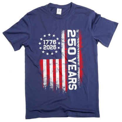 HOTSilver Lake T-shirts 4th of July US 250 Years Birthday T-Shirt Independence Day Flag 1776-2026 Freedom Tee