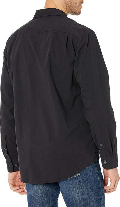 HOTAmazon Essentials Men's Regular-Fit Long-Sleeve Casual Poplin Shirt, Button Front, Business Casual, Collared
