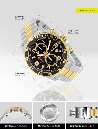 HOTInvicta Men's Specialty Chronograph Textured Dial Stainless Steel Watch
