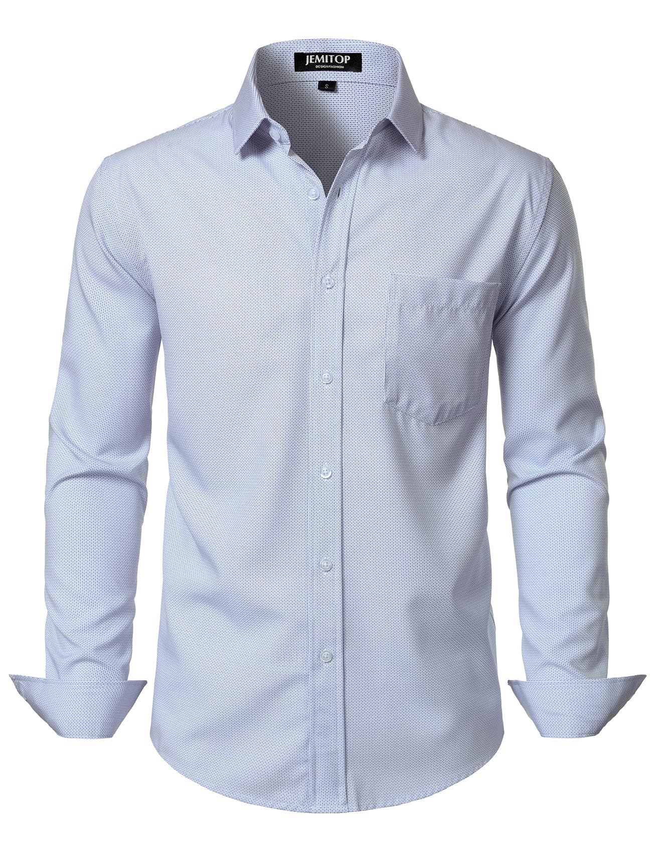 HOTJEMITOP Men Stretch Business Casual Dress Shirts | Regular Fit, Formal, Long Sleeve, Button Down, Tuxedo, Wedding, Prom, with Pocket