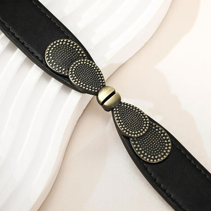 HOTJASGOOD Women Skinny Elastic Stretch Belt for Dresses Retro Ladies Waist Vintage Thin Belt