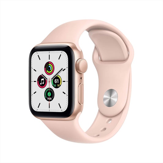 HOTApple Watch SE (GPS, 40mm) - Gold Aluminum Case with Pink Sand Sport Band (Renewed)