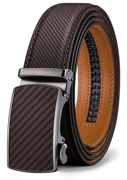 HOTBULLIANT Men's Belt,Slide Ratchet Belt Adjsutable For Men Suit Casual Jeans Gift Boxed,Trim To Fit