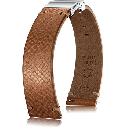 HOTGetalia Italian Leather Watch Band | Tuscany Vegetable-Tanned Full Grain Calfskin Palm Grain Strap, Quick Release Watch Band with Folding Clasp, 18mm 19mm 20mm 21mm 22mm, Soft Strap for Men Women