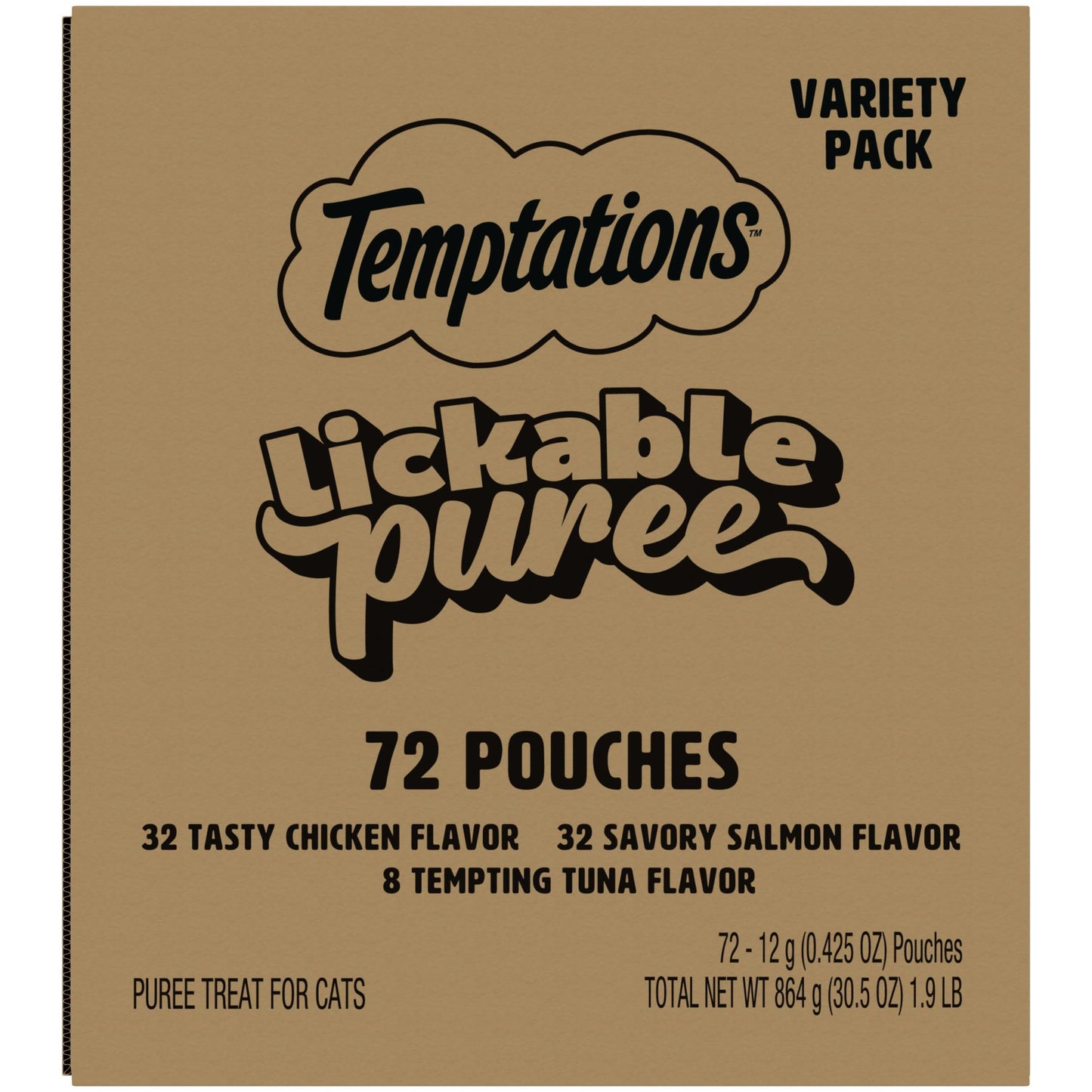 HOTTemptations Creamy Puree Cat Treats, Chicken, Salmon & Tuna, 24 Count | Under 15 calories per tube, great for senior cats, no chewing required, no added sugar, fillers, or artificial preservatives