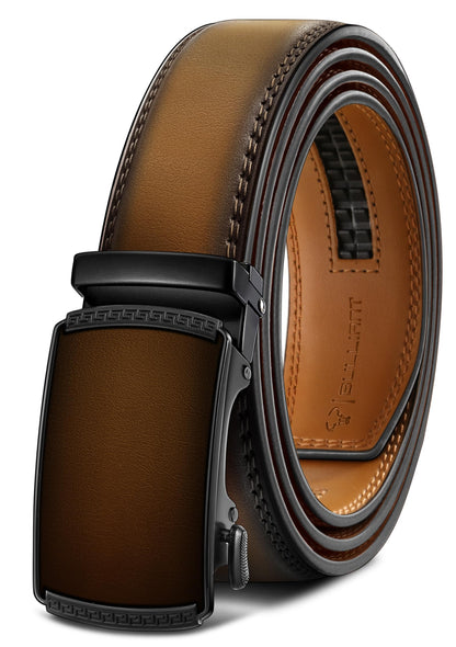 HOTBULLIANT Men's Belt,Slide Ratchet Belt Adjsutable For Men Suit Casual Jeans Gift Boxed,Trim To Fit