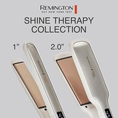 HOTRemington Shine Therapy 1 inch Hair Straightener Iron, Flat Iron Infused with Argan Oil & Keratin, Professional Ceramic Flat Iron for Less Frizz, Shines and Smooth, Styling Tools