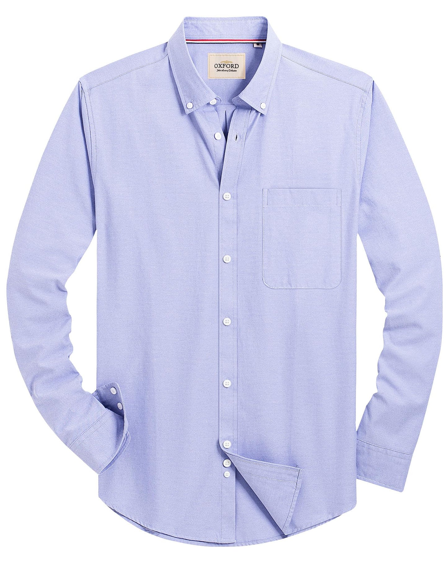 HOTAlimens & Gentle Mens Solid Oxford Shirt Long Sleeve Dress Shirt Work Casual Button Down Shirts with Pocket