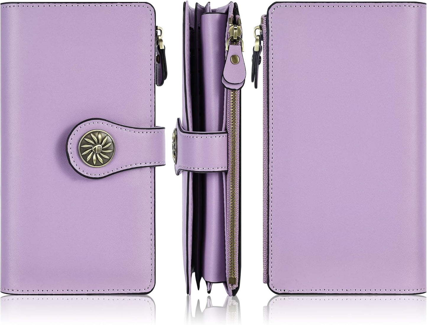 HOTTravelambo Women's Wallet RFID Blocking Trifold Clutch Large Capacity Credit Card Holder Travel Purse