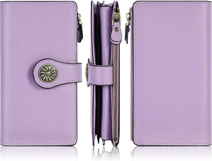 HOTTravelambo Women's Wallet RFID Blocking Trifold Clutch Large Capacity Credit Card Holder Travel Purse