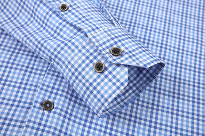 HOTAlex Vando Mens Wrinkle Free 4-Way Stretch Print Business Casual Shirt | Wrinkle resistant, Machine washable, Classic check Pattern, True-to-size cut, Business & Daily, Easy outfit pairing