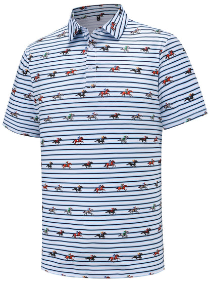 HOTMen's Golf Polo Shirts Short Sleeve Performance Moisture Wicking Dry Fit Funny Golf Polo Shirts for Men