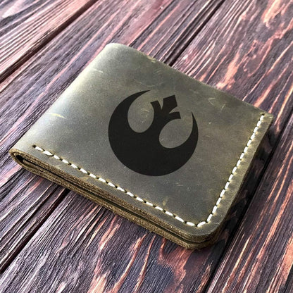 HOTRebel Alliance Wallet Gift for Him, Personalized Mens Leather Wallet, Gift For Father, Custom Leather Wallet Handmade, Husband Gift, Boyfriend Gift
