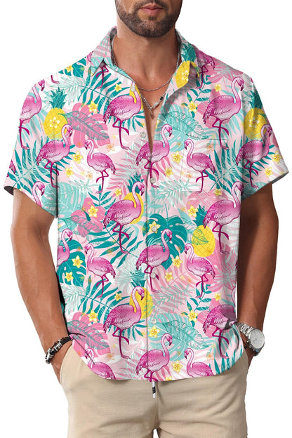 HOTKYKU Hawaiian Shirt for Men: Beach Vacation Summer Short Sleeve Button Down Mens Shirts Casual Stylish