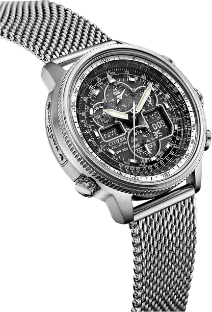 HOTCitizen Men's Promaster Navihawk A-T Eco-Drive Pilot Watch, Atomic Timekeeping, Chronograph