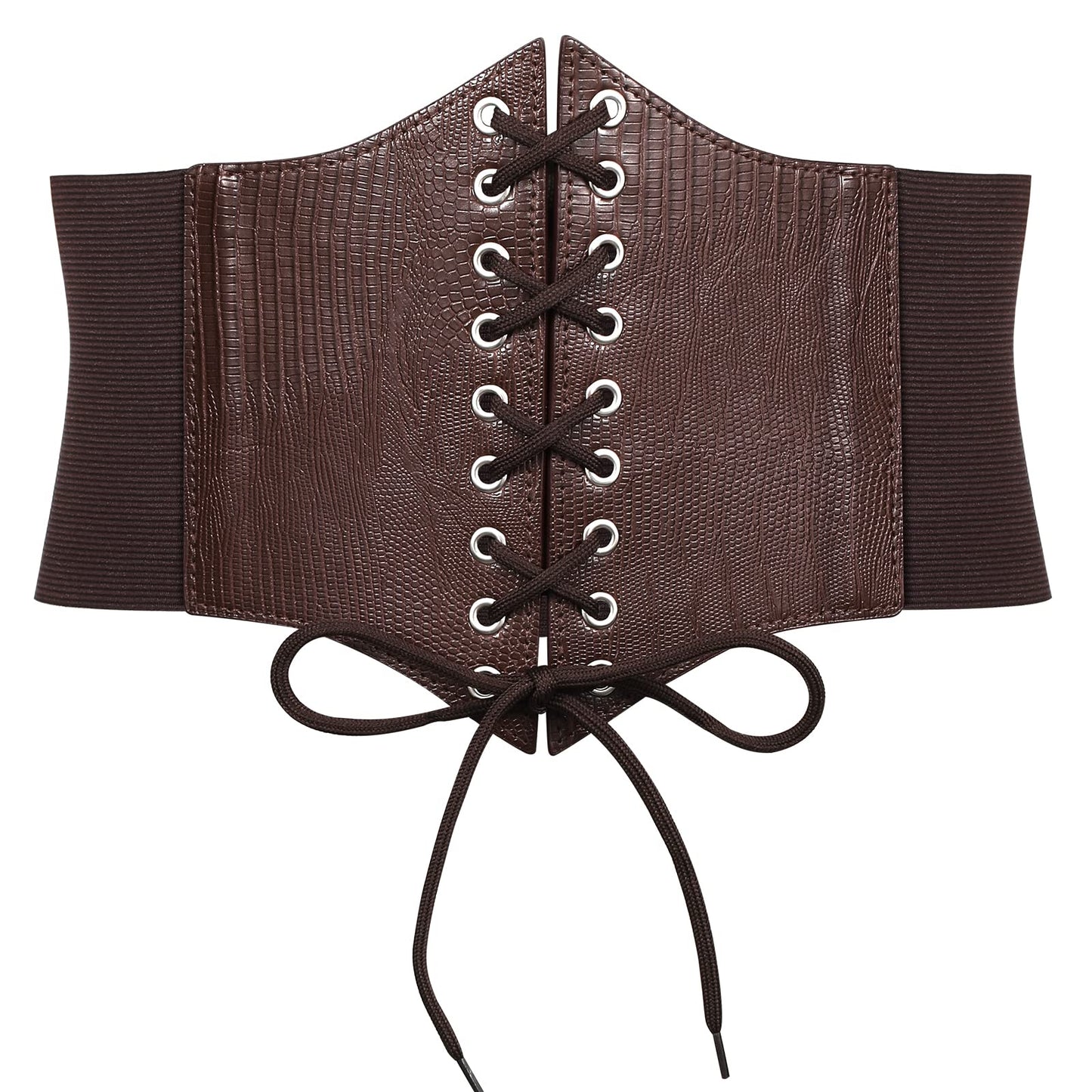 HOTJASGOOD Women’s Elastic Costume Waist Belt Lace-up Tied Waspie Corset Belts for Women