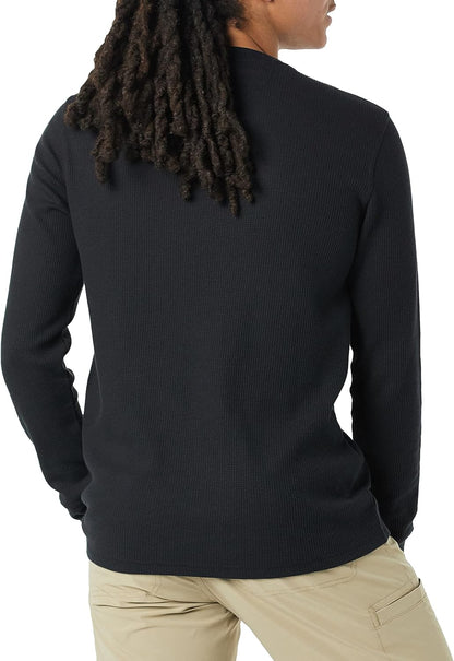 HOTAmazon Essentials Men's Long Sleeve Waffle Henley Shirt