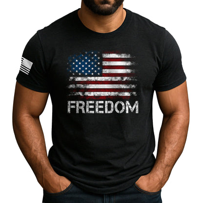 HOTAmerican Freedom Shirts for Men, Patriotic Shirts for Men | Patriotic shirt featuring freedom-themed graphics and American flag-inspired details with a bold heritage design