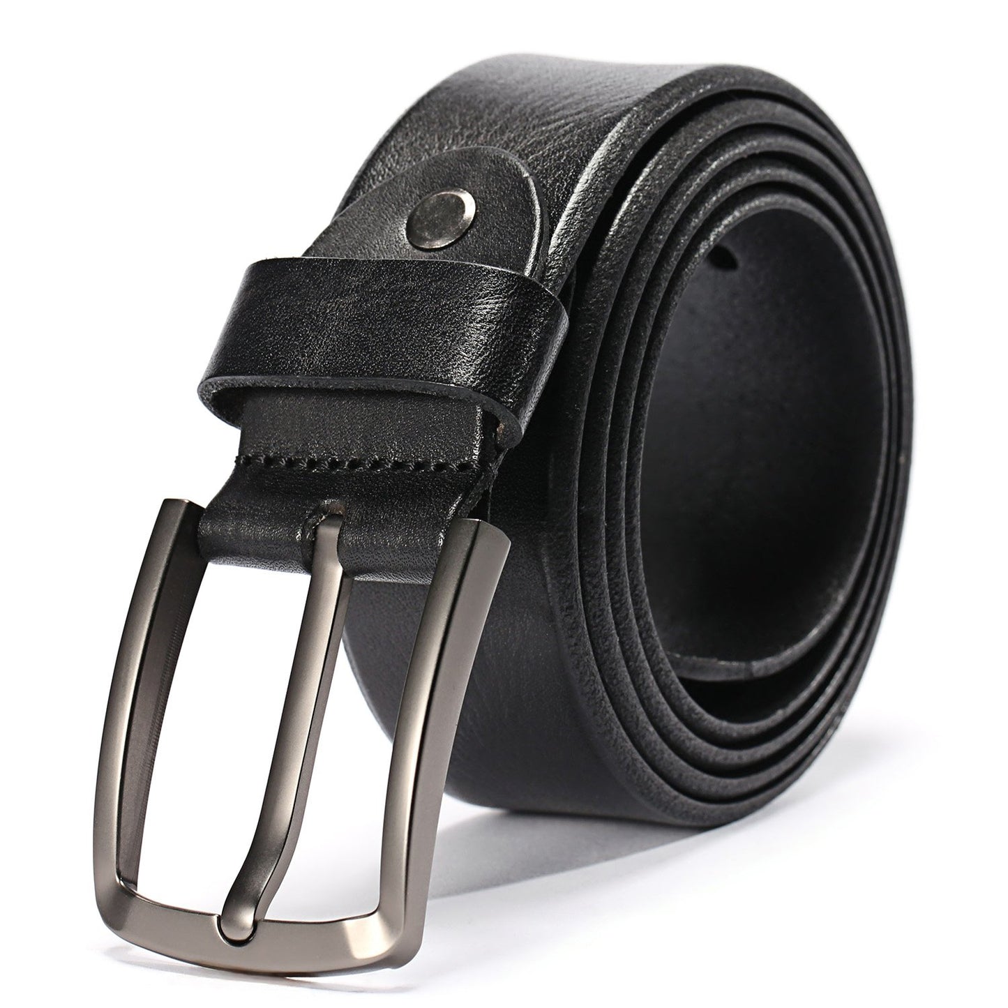 HOTKEECOW Men's 100% Italian Cow Leather Belt Men With Anti-Scratch Buckle,Packed in a Box