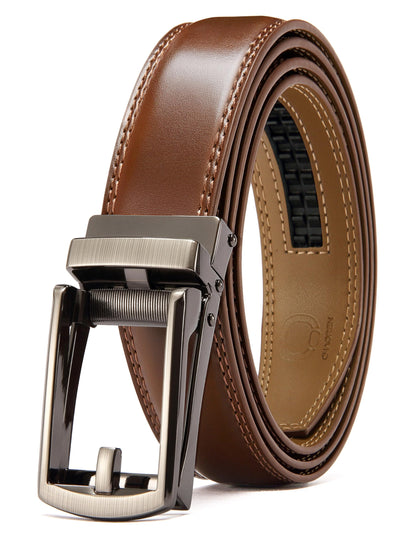 HOTCHAOREN Mens Dress Belt - Ratchet Belt Leather 1 1/4" Comfort Click - Perfect Companion to Mens Dress Shoes