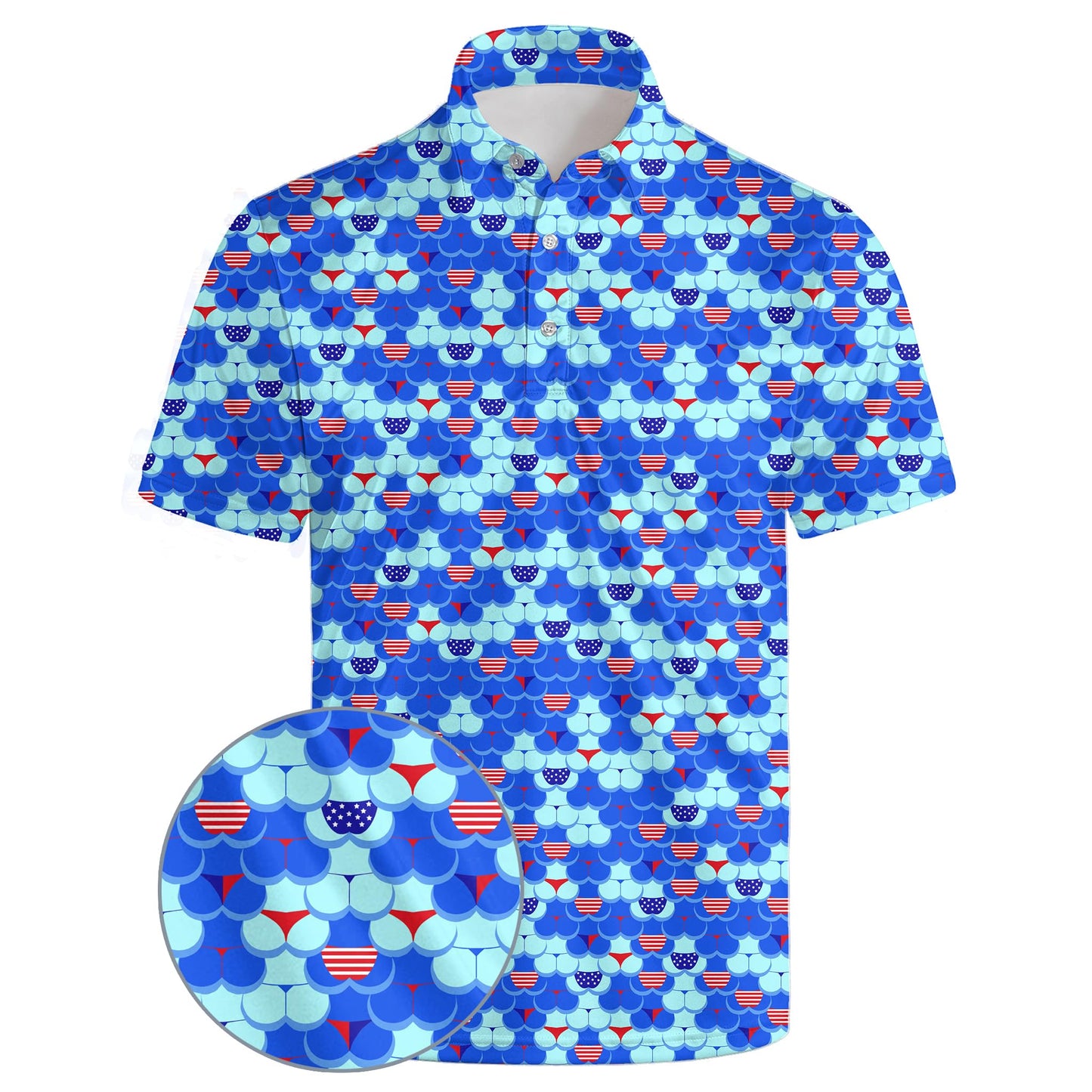 HOTGolf Polos for Men Funny Moisture Wicking Golf Shirts Performance Quick-Dry Polo Shirts Short Sleeve