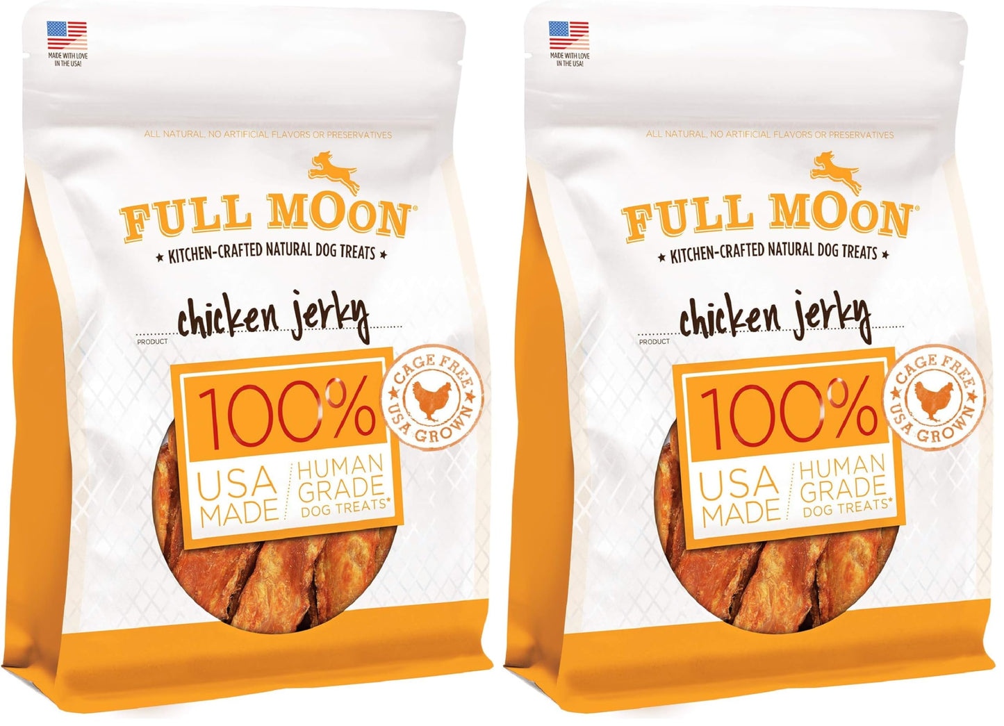 HOTFull Moon® Chicken Jerky Dog Treats 12 oz | Human Grade, No corn, No wheat, No soy, Glycerin Free, Made in the USA