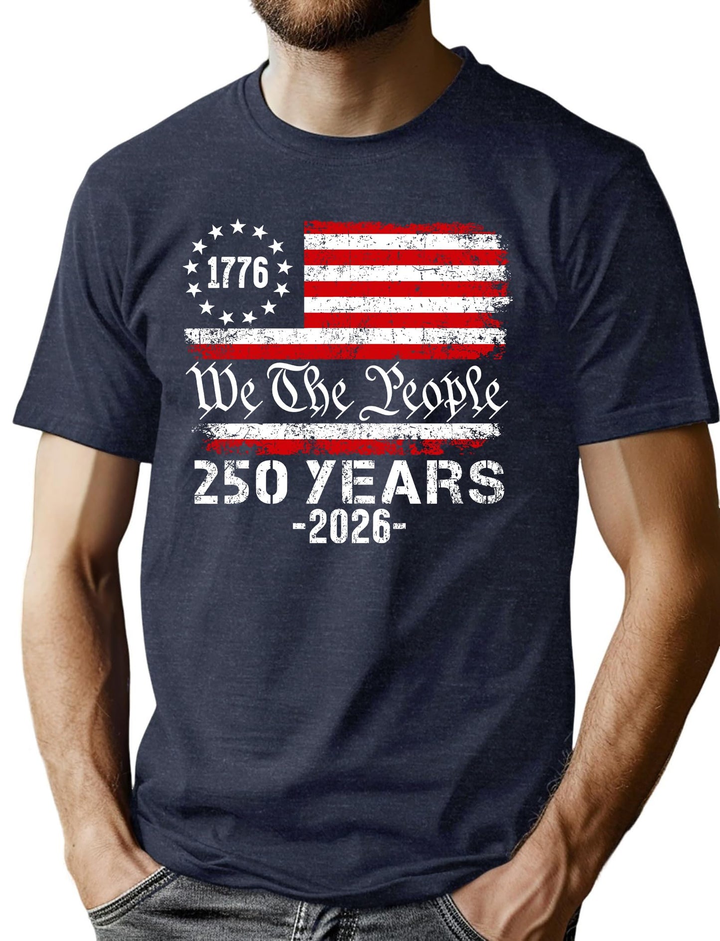 HOT250th Anniversary USA Shirts for Men American Flag T-Shirt 4th of July Shirt 250 Years Birthday Patriotic Tops