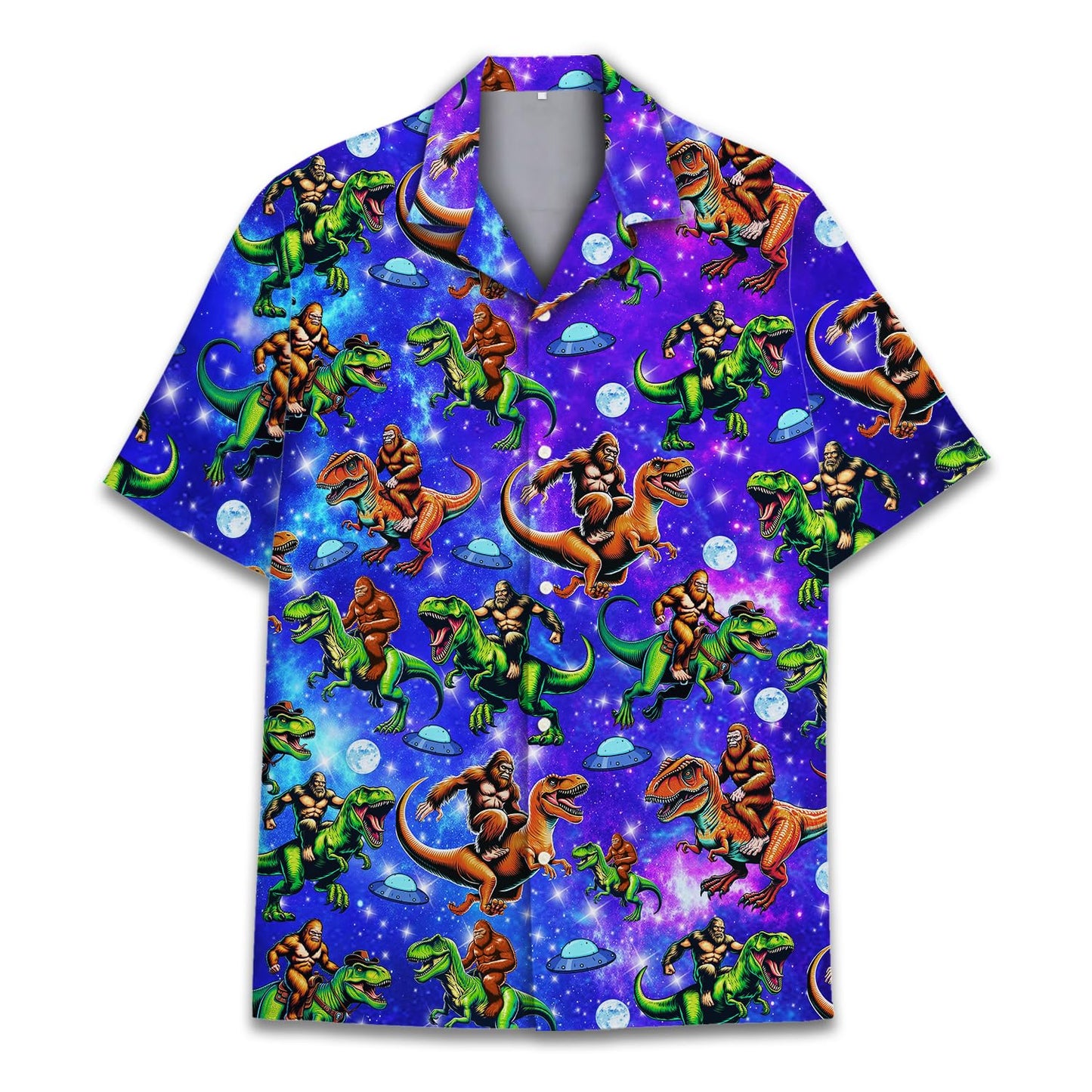 HOTTropical Bigfoot Hawaiian Shirts for Men Women, Sasquatch Summer Beach Button Down Short Sleeve