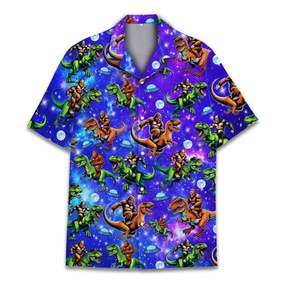 HOTTropical Bigfoot Hawaiian Shirts for Men Women, Sasquatch Summer Beach Button Down Short Sleeve
