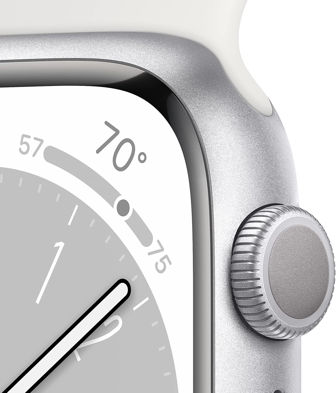 HOTApple Watch Series 8 (41MM, GPS) - Silver Aluminum Case with White Sport Band (Renewed Premium)