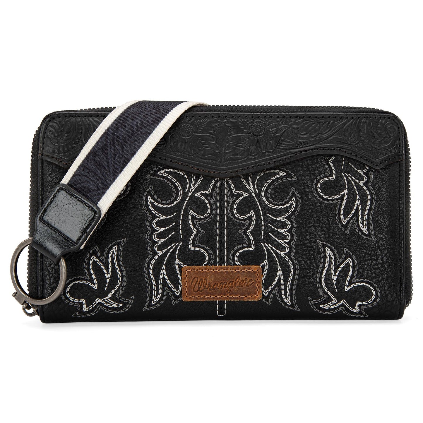 HOTWrangler Wristlet Wallets Western Wallet for Women Floral Tooled Womens Wallet Boot Stitch Purses | Tooled