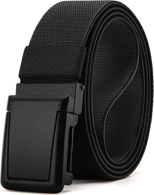 HOTCHAOREN Tactical Belt Men - 1.5" Stretch Work Belt with Zin Alloy Buckle | Quick Release Flip Buckle, Heavy Duty for Military EMT EMS Hiking, Stretchy Nylon