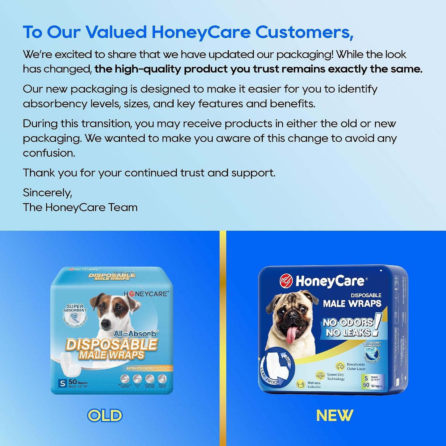 HOTHONEY CARE All-Absorb A26 Male Dog Wrap, 50 Count, Small